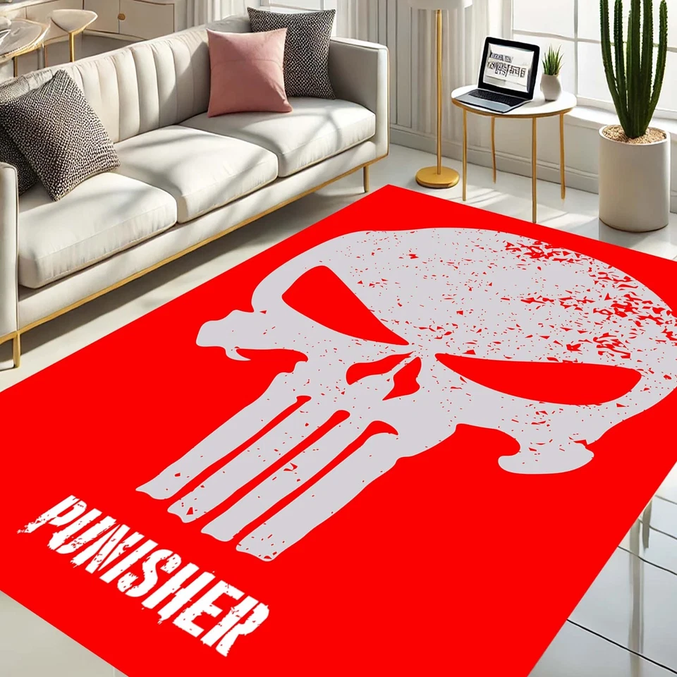 Punisher Rug, Skull Carpet, Marvel Decor, Superhero Room Rug, Comic Book Rug - Image 3 of 4