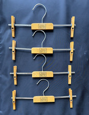 Set of 4 Vintage Wooden Gripeezee Travel Hangers by C. Birnbaum