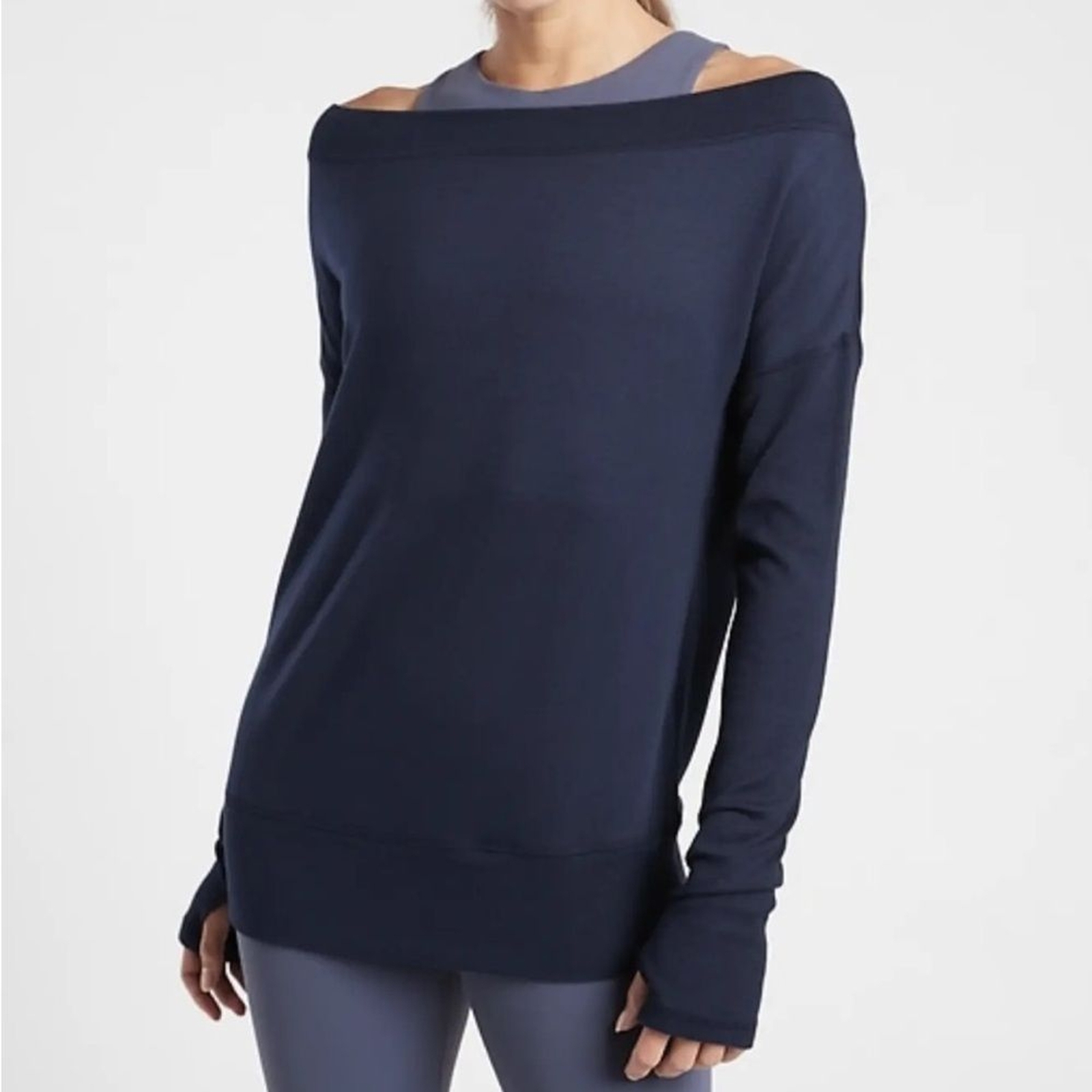 Athleta Studio Barre Sweatshirt navy size small eBay