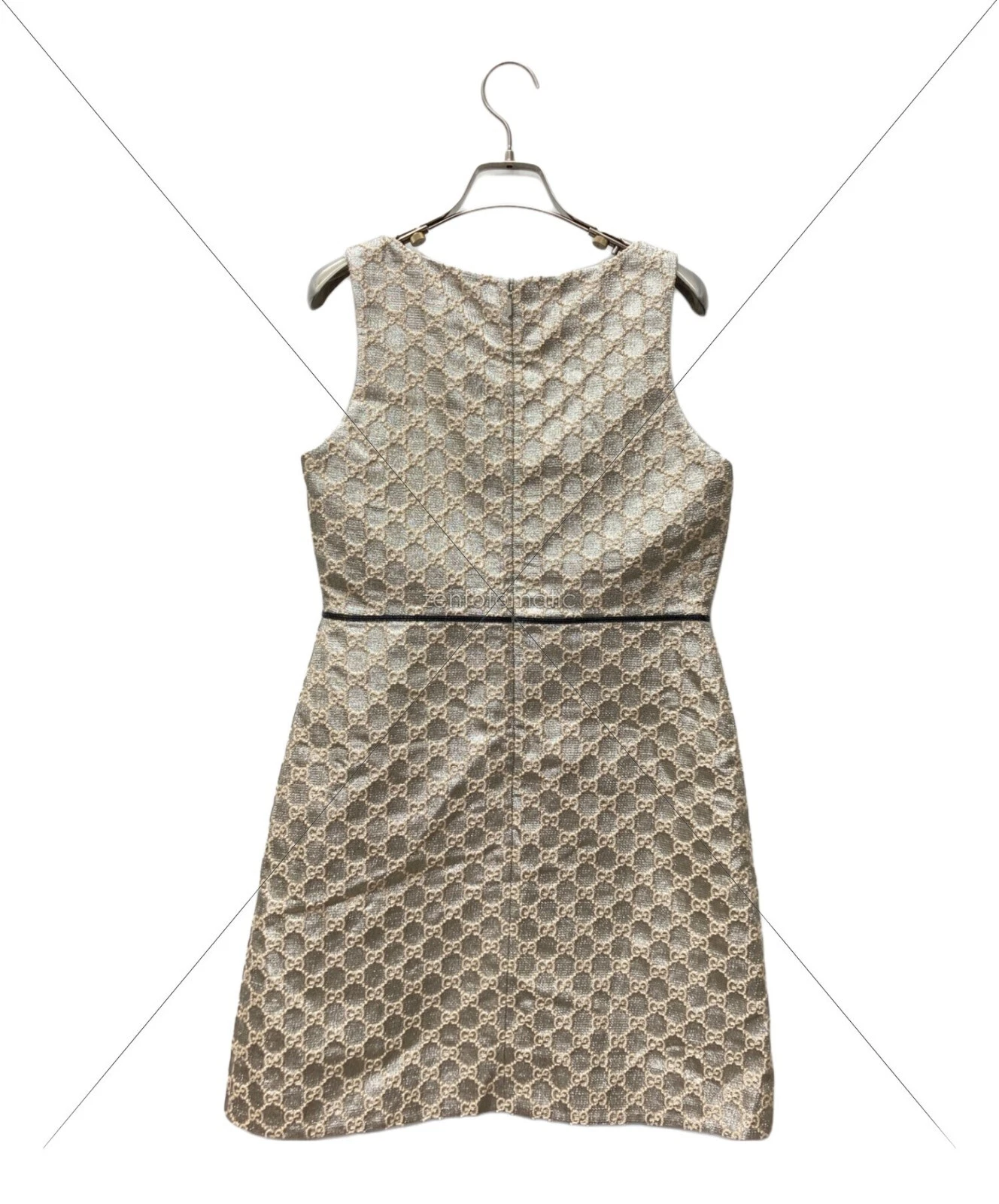GUCCI GG Lame Sleeveless Dress Size 42 Women's Authentic