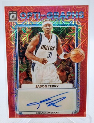 2022-23 Panini Donruss Optic Jason Terry Opti-Graphs Red Choice Prizm AUTO Mavs