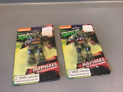Lot of 2 Teenage Mutant Ninja Turtles Collectible Puzzle Eraser Figures RAPHAEL