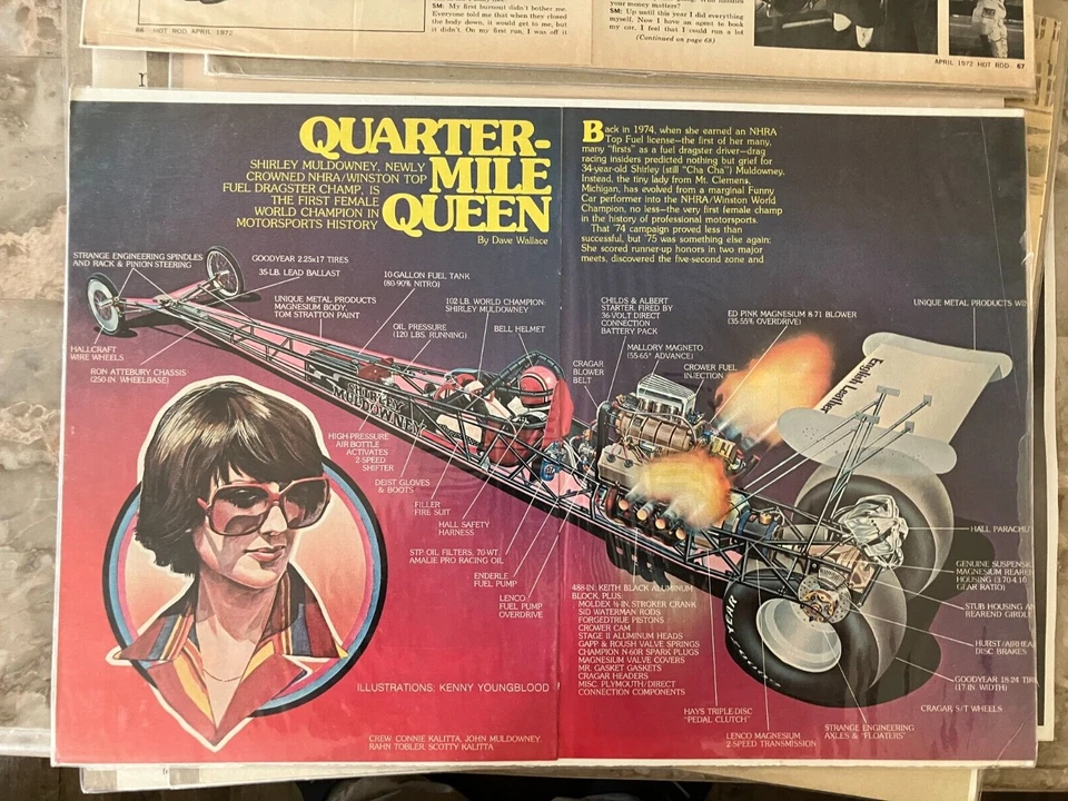 AA/F  NHRA  Fuel Dragster 1/4 mile Queen Shirley "Cha-Cha" Muldowney Hot Rod re - Imagem 2 de 4