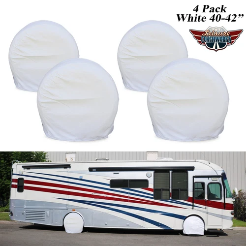 Set Of 4 40"-42" Wheel Tire Covers For RV Motorhome Camper Car Truck  6W