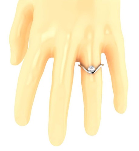 Solitaire Anniversary Ring Genuine Diamond SI G 0.32 Carat 14K White Gold 6.70MM - Picture 5 of 6