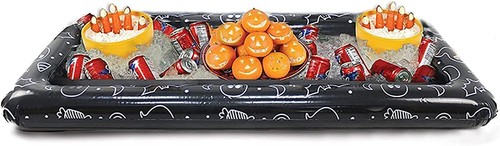 Aufblasbare Servierbar, Buffetkühler mit Abflussstecker Halloween Ring Werfen Spiel