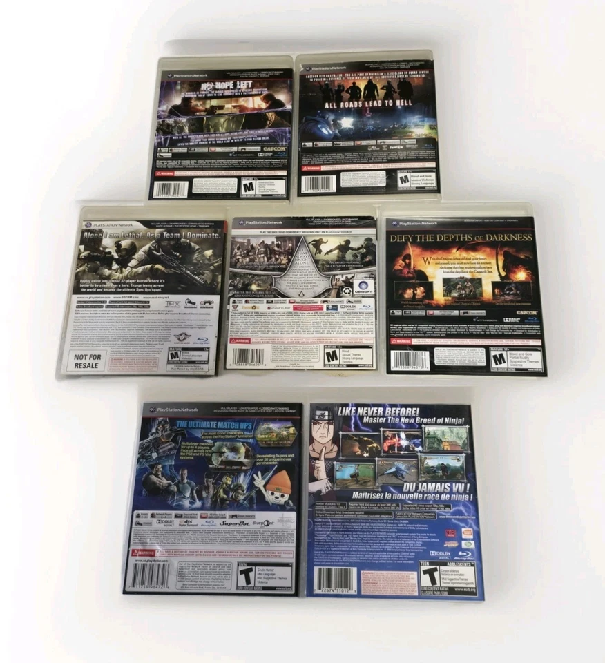 Lot of 7 PS3 Games No Manual - Resident Evil, Assassin's Creed, Naruto, More - Image 2 of 4