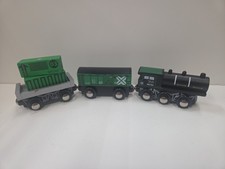 Imaginarium Express Wooden Train Black Green 46794 Engine  Cars Fit BRIO Thomas