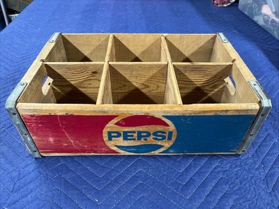 Vintage Pepsi Cola Wood Wooden Crate Box 2L Sized EXCELLENT CONDITION