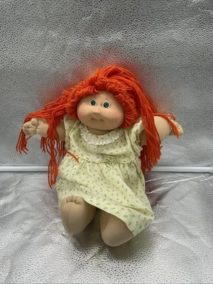 Vintage Cabbage Patch Kid Doll Red Hair Green Eyes 1 Tooth Signed 85 1978 1982