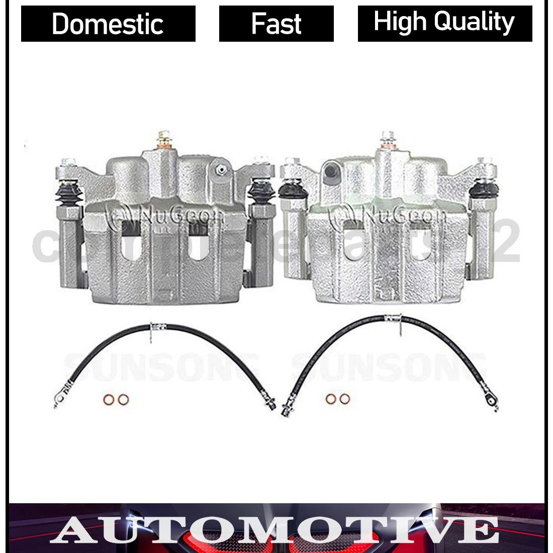 4pcs Brake Calipers Front & Brake Hose Lines Fits Toyota Venza 2.7L 3.5L