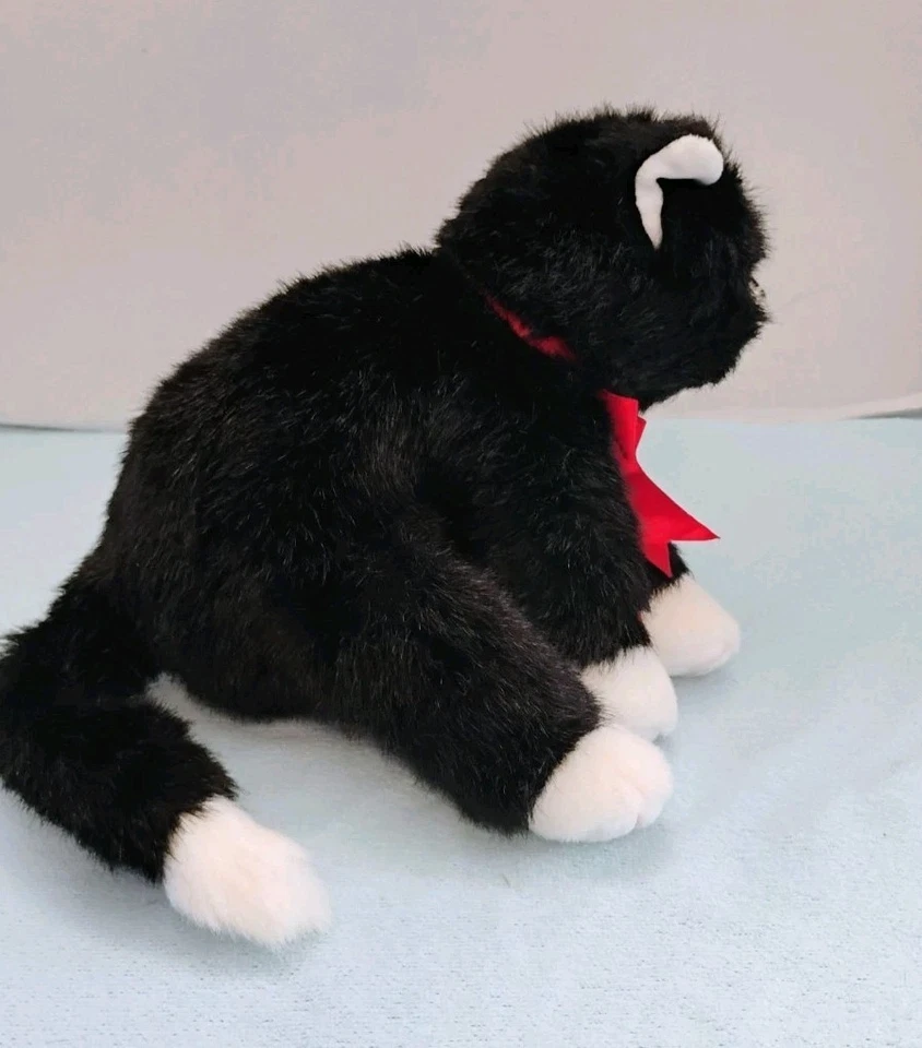 1999 Винтажный TY Beanie Buddies коллекции большой черно-белый смокинг молнии кот - Изображение 3 из 4