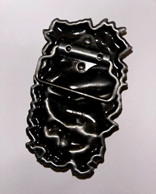 Men s Black Metal Animal Print Clip Belt Buckle, Fits 1.5 in Belt Width
