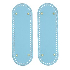 2 Pack 12in x 4 in Leather Bag Bases for Crochet Oval for DIY Making, Blue