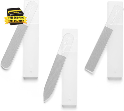 3PCS Glass Nail Files for Natural Nails - Reusable High-Quality Glass Nail File