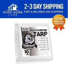 10 Mil White Poly Tarp 12x16 Feet - Dustproof and Waterproof Protection