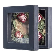 Shadow Box Frame 5x5 Shadow Box Display Case Cabinet Picture Frame with Linen...