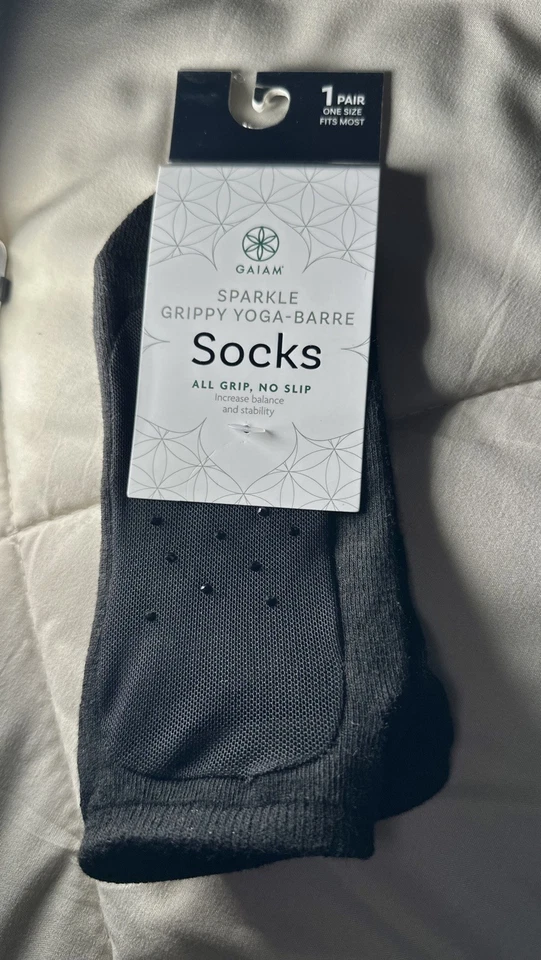 Gaiam Sparkle Grip Yoga -Barre-Pilates Socks All Grip, No Slip Size OS - Image 4 of 4