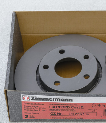2x Zimmermann 230.2367.20 Brake Disc for Fiat Ford Panda Panda Classic 500 50