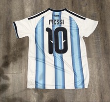 1:1 Argentina Lionel Messi #10 Men's Soccer Jersey White Light Blue Black