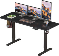 Electric Standing Desk 63 X 24 Inch Computer Desk-Gaming Desk Black Home Office