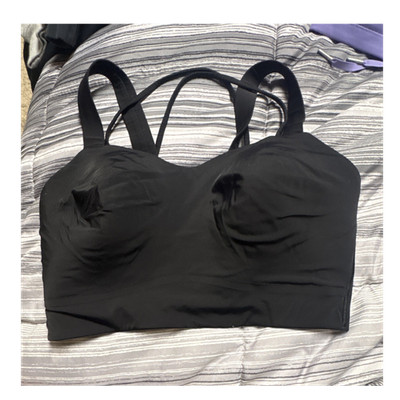 Lululemon Women's Sports Bra Black Wireless 73% Nylon Size 10