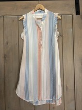 Stella McCartney Dress Ruffled Striped Cotton - Blend Mini Dress Size 38