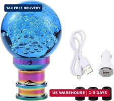 Blueshyhall Glass Crystal Shift Knob Blue Bubble Led Multicolor Gradient Gear S