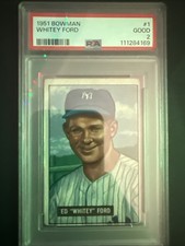 1951 Bowman - Whitey Ford #1 Rookie Card. rookie card picture