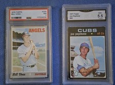 TOPPS 1970 & 1971 GRADED BASEBALL CARDS Bill VOSS PSA 7 & JOE PEPITONE GMA 5.5