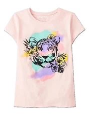 New Pink TCP The Children's Place Tiger Tee Shirt Size M 7-8 NWT