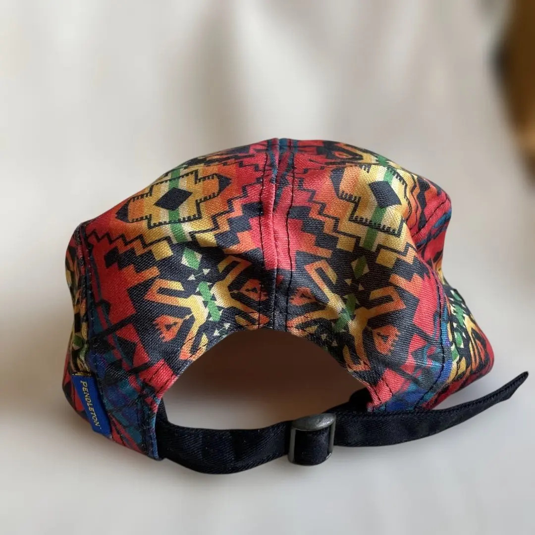 90s PENDLETON 5 Panel Cap Native Pattern Made in … - image 3