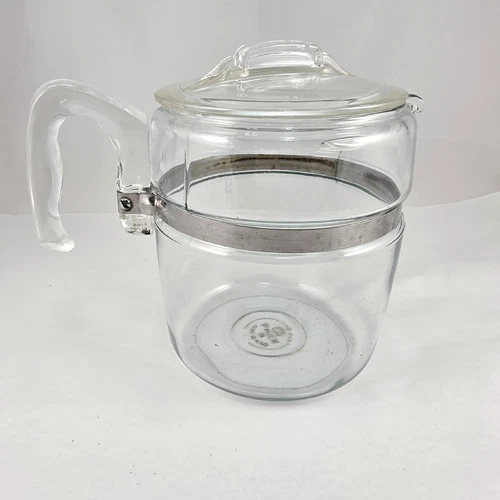 Vintage Pyrex 9 Cup Flameware 7759B Glass Coffee Pot Percolator Pot & Lid Only