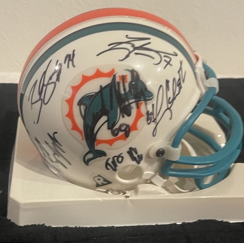 MIAMI DOLPHIN 2002 FOOTBALL TEAM SIGNED MINI HELMET 14 PLAYER SIGNATURES JSA COA - Picture 5 of 14