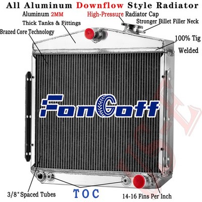 3 Rows Radiator Fit 1955-1957 Chevy Bel Air Del Ray Nomad SBC Engine Models Only