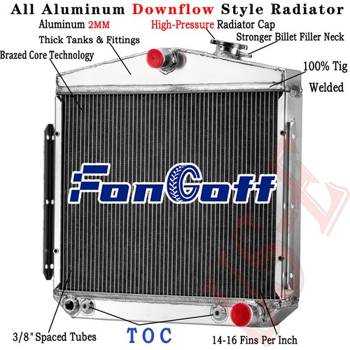4 Row Aluminum Radiator For 1955-57 Chevy Bel Air Del Ray Nomad SBC ...