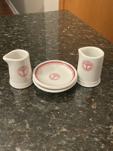 Vintage Set of 2 Butter Pats / Creamer United States Army Medical Department USA