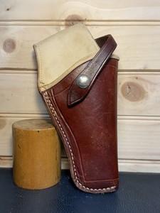 Vintage Handmade Leather Holster For Colt Python 4” Lined Revolver Holster