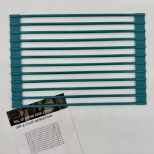 NEW Curtis Stone Roll-Up Teal Dish Drying Rack/Trivet