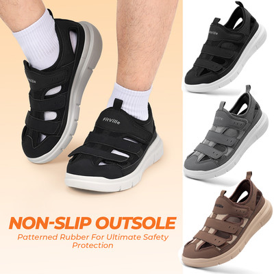 FitVille Diabetiker Sandalen Herren Extra Weit Orthopädische Schuhe Verstellbare