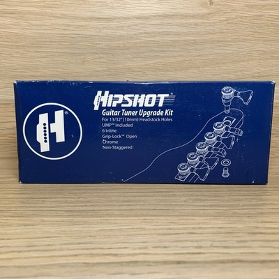 Hipshot Guitar Tuner Upgrade Kit 13/32  Headstock Holes Ump 6 Inline Grip Lock