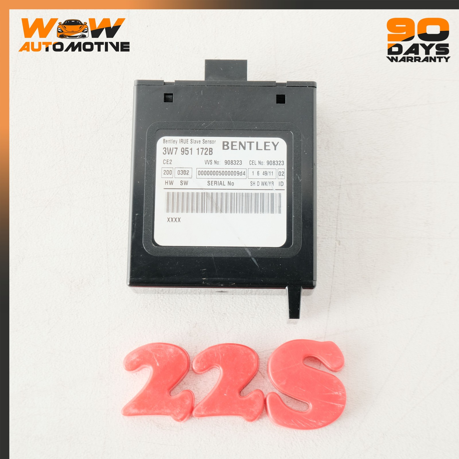 10-18 BENTLEY CONTINENTAL GTC GT ANTI THEFT ALARM MOVEMENT MODULE 3W7951172A OEM