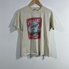 Fruit of the Loom Retro Italian Garage Firenze Vespa Graphic T-Shirt Mens Medium