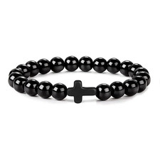 Men & Women Natural Stone Beads Bracelet – Hematite, Onyx Meditation Jewelry