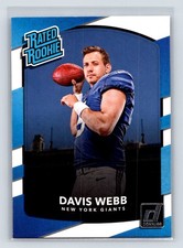 Davis Webb Rookie 2017 Donruss #348 New York Giants RC 1-7