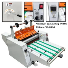 13'' Electric Steel Roller Thermal Laminator Single&Double Sided Laminating 110V
