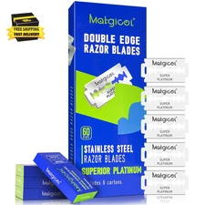 Double Edge Razor Blades for Men - 60 Count Men'S Safety Razor Blades for Shavin
