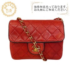 CHANEL Mini Matelass Chain Shoulder Bag Model 1 Lambskin Shoulder Bag Red Ladies