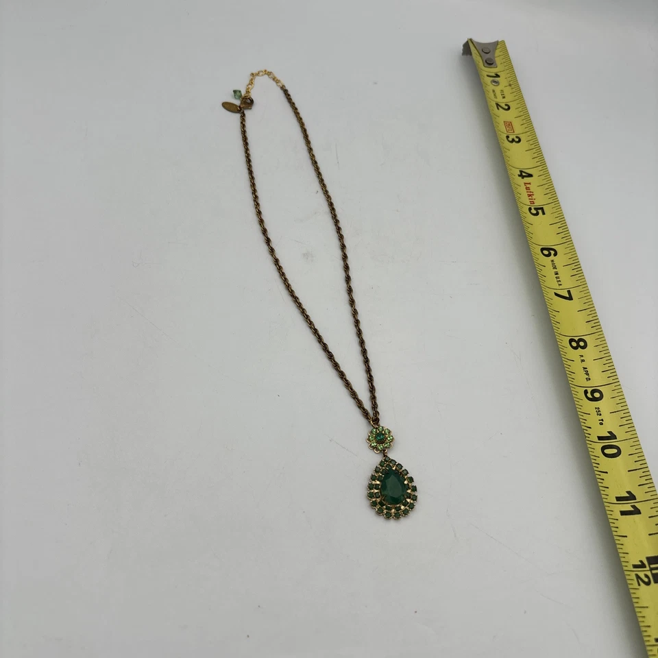 Liz Palacios Collar Colgante Cristal Verde Precioso 22” Ajustable Swarovski Foto 2 de 4