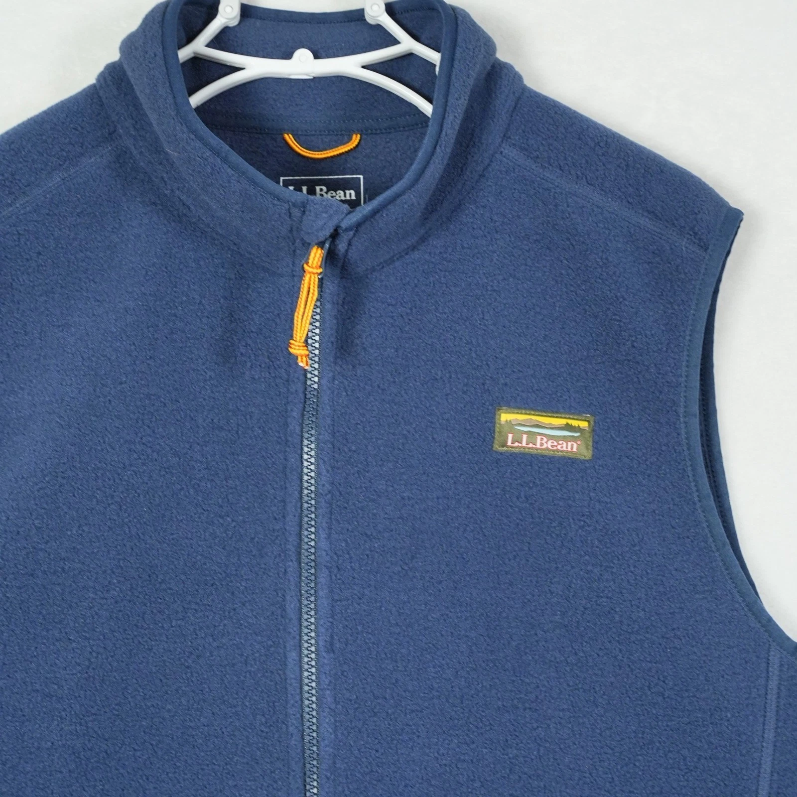 LL Bean Mens Mountain Classic Fleece Vest Navy Blue Full Zip Large Tall Outdoor